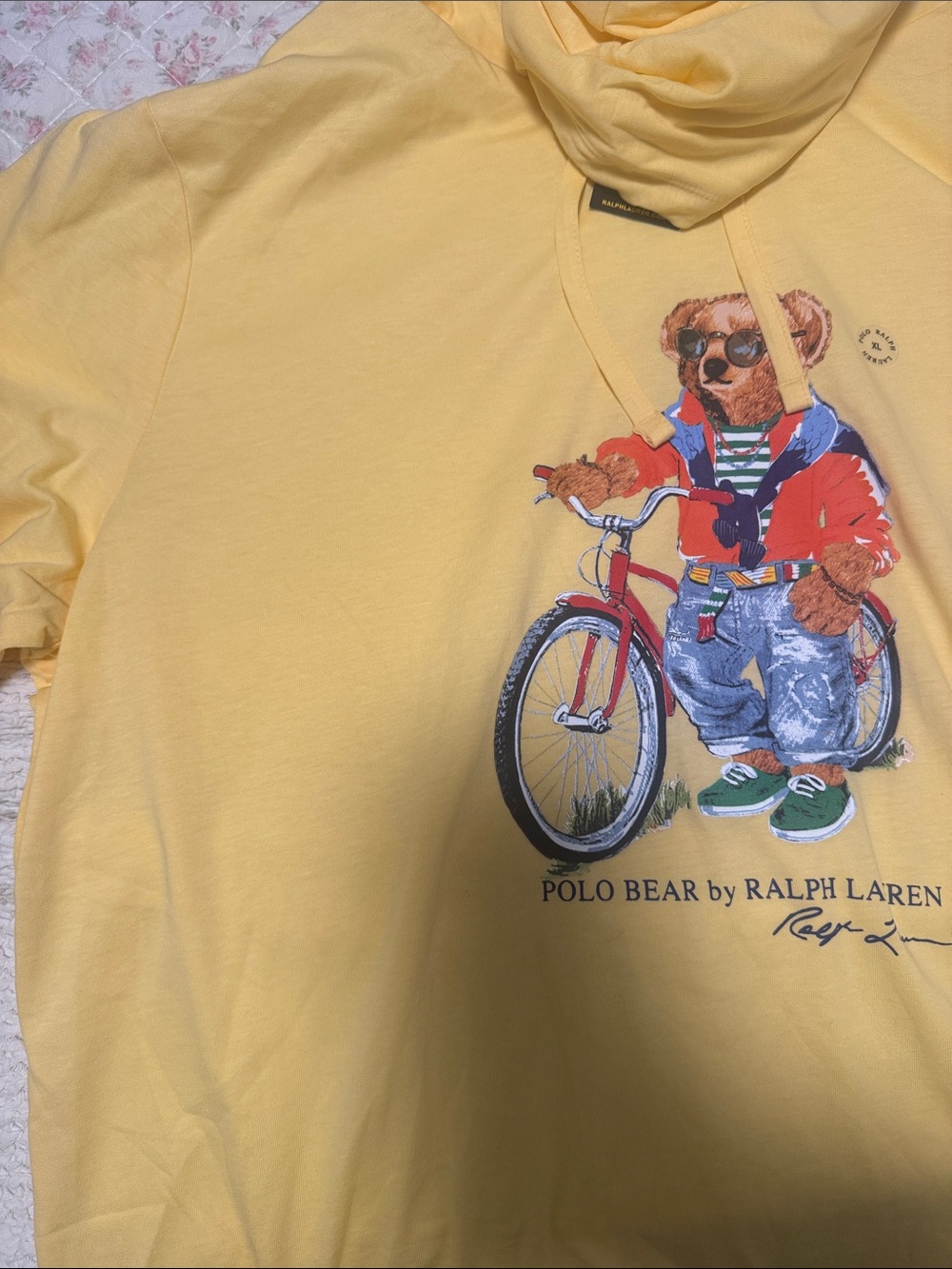 Ralph Lauren Yellow Polo Bear Hoodie Sweatshirt